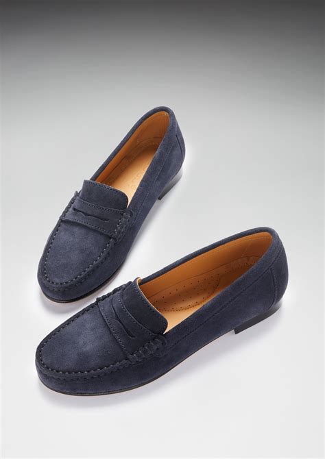 navy blue womens loafers